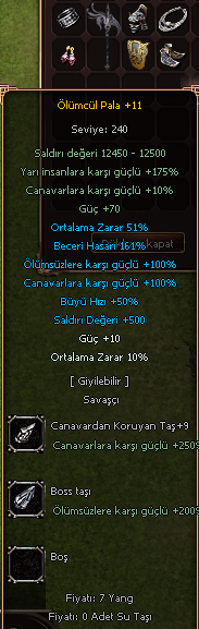SAVAŞÇI +11 PALA