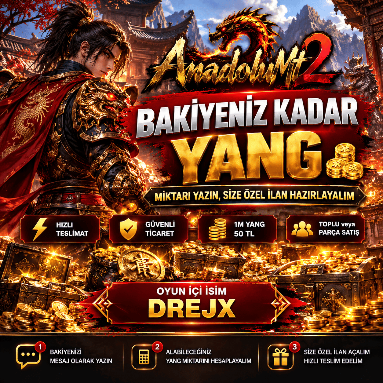 BAKİYENİZ KADAR YANG | MİKTARI YAZIN | HIZLI TESLİM