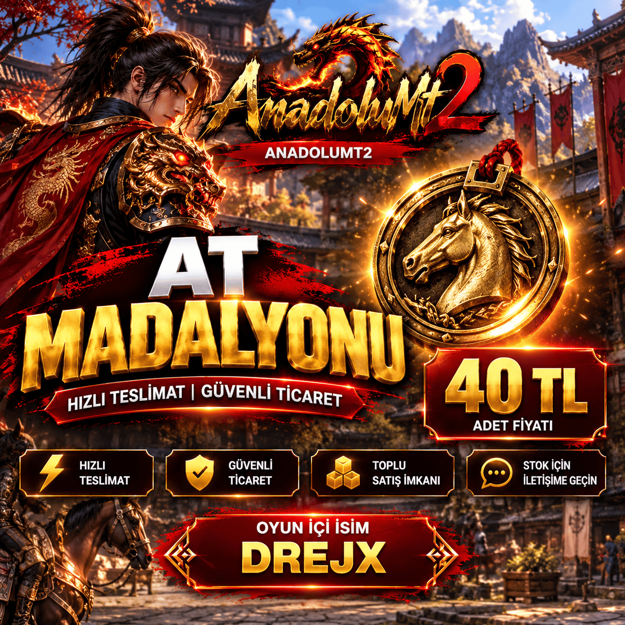 AT MADALYONU | HIZLI TESLİMAT | DREJX