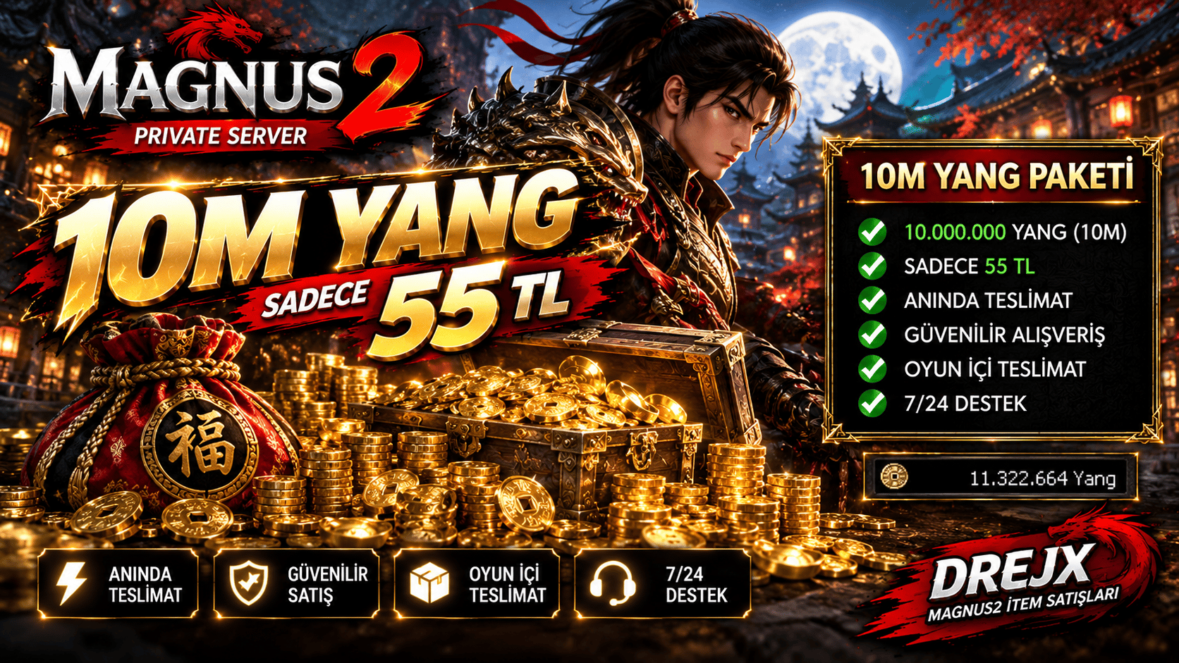 🔥 MAGNUS2 | 10M YANG 55 TL | ANINDA TESLİMAT | DREJX | UYGUN FİYAT