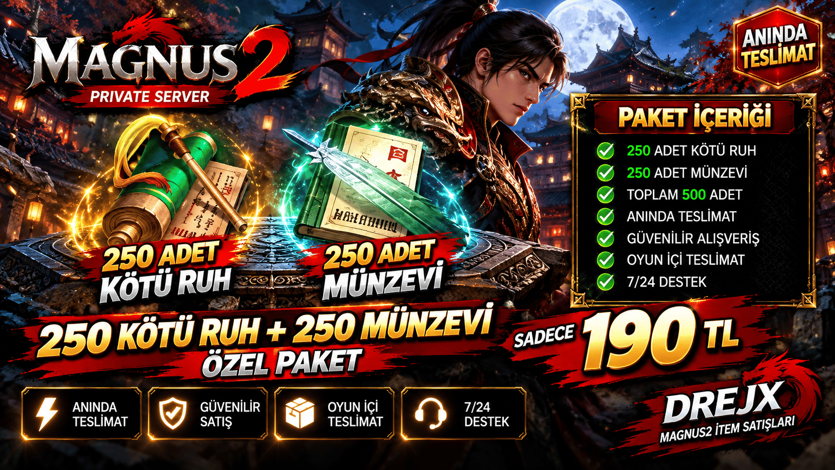 🔥 250 MÜNZEVİ + 250 KÖTÜ RUH | 500 ADET ÖZEL PAKET | ANINDA TESLİM