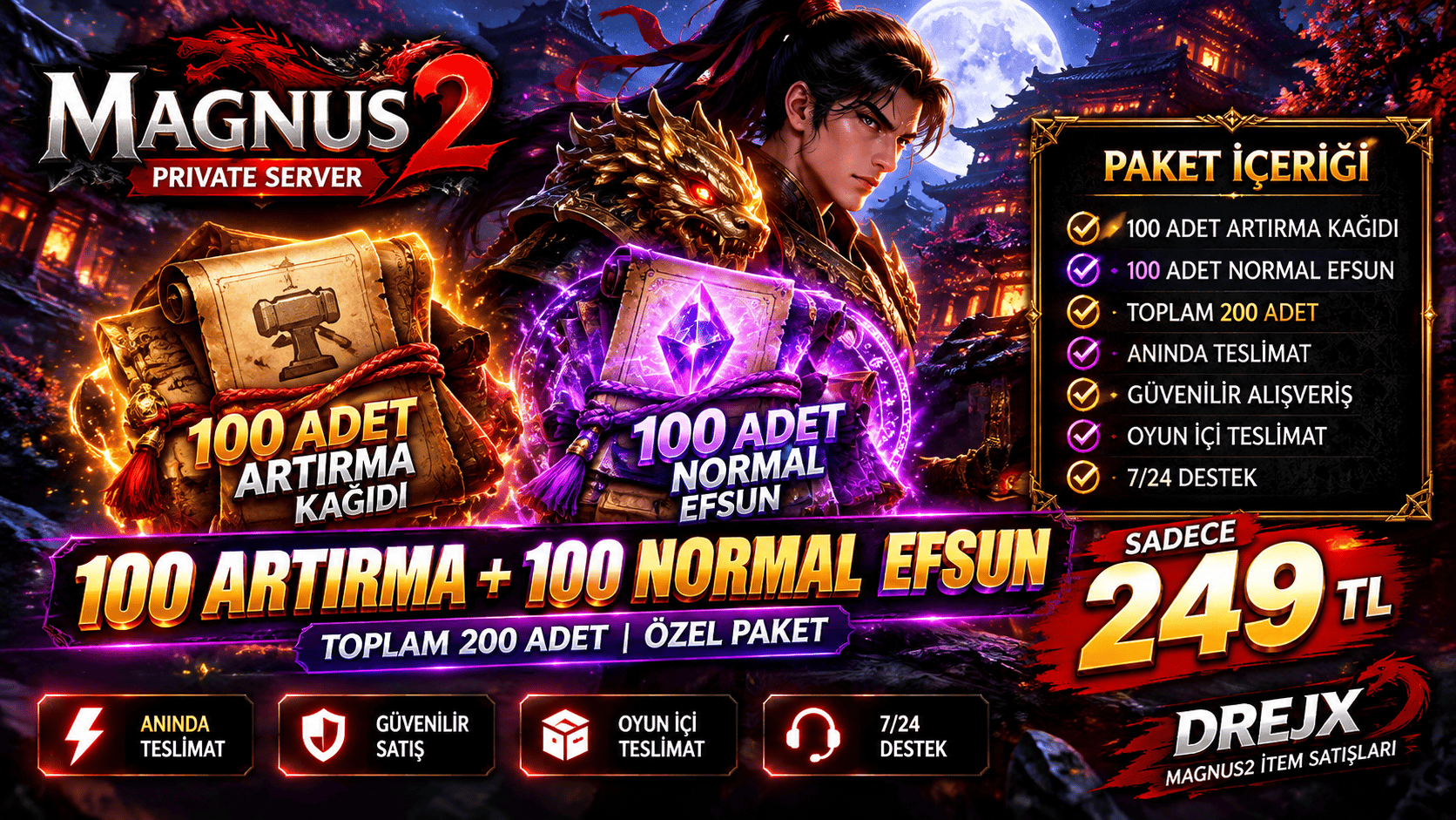 100 ARTIRMA + 100 NORMAL EFSUN | 200 ADET | 249 TL | ANINDA TESLİM
