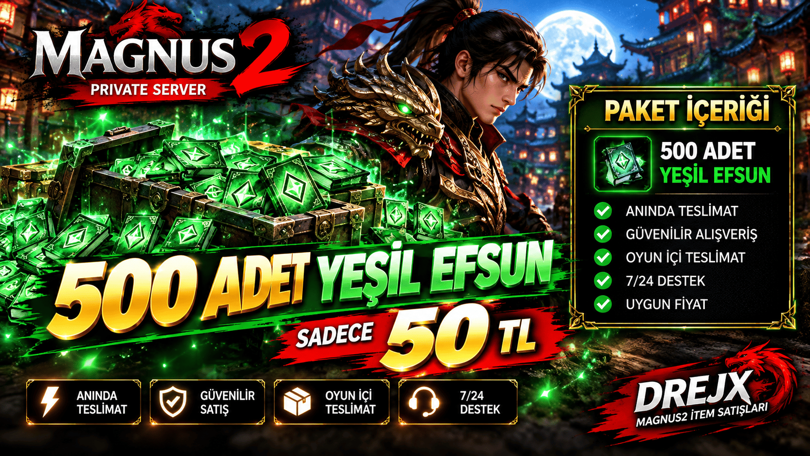 🔥 500 ADET YEŞİL EFSUN | SADECE 50 TL | ANINDA TESLİMAT
