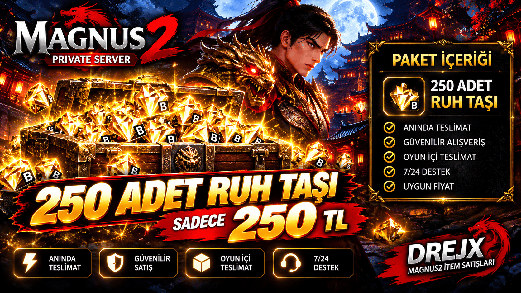 MAGNUS2 | 250 ADET RUH TAŞI | 250 TL | ANINDA TESLİMAT | DREJX