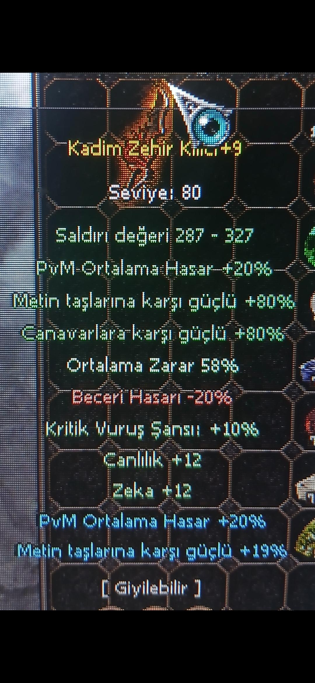 +9 KADİM ZEHİR STLR GELİŞMİŞ SVŞ FRM ZRHI ALINIR