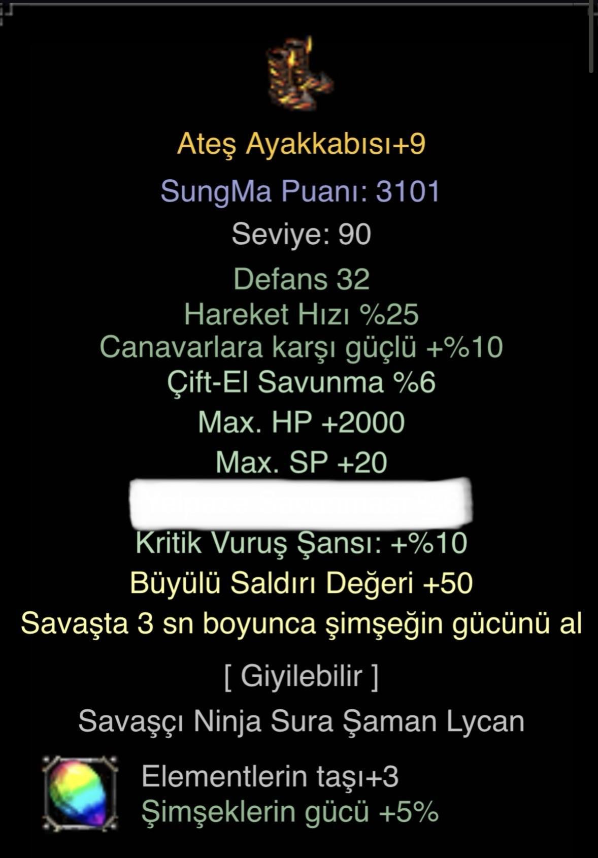 Ateş ayakkabısı (Şimşekli)