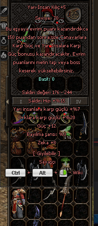 YARI İNSAN KILICI 70LVL +5