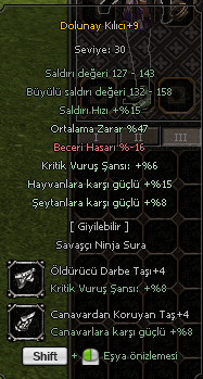 ORTALAMA 47 DOLUNAY KILICI +9 SATILIK