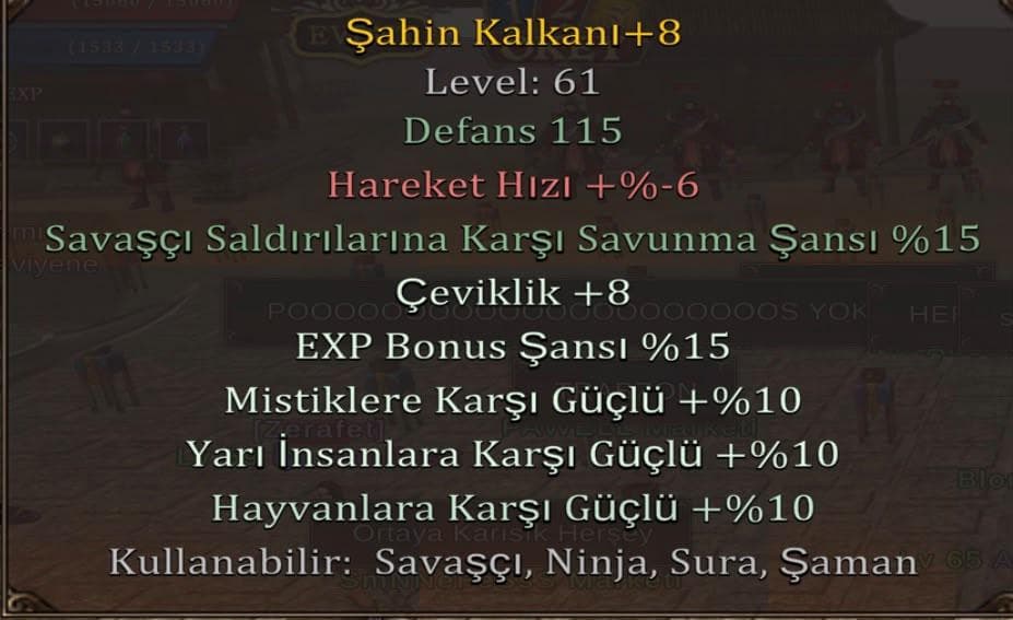 +8 ŞAHİN KALKAN ÖZELLİKLERE BAK