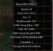 (ELİT) BEYAZ ALTIN KOLYE +7