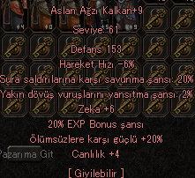 +9 20 OLUMSUZ 20 EXP 61 KALKAN