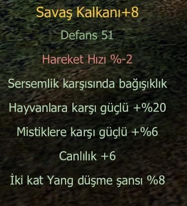 +8 SAVAŞ KALKANI SERSEM 20 HAYVAN ELİT