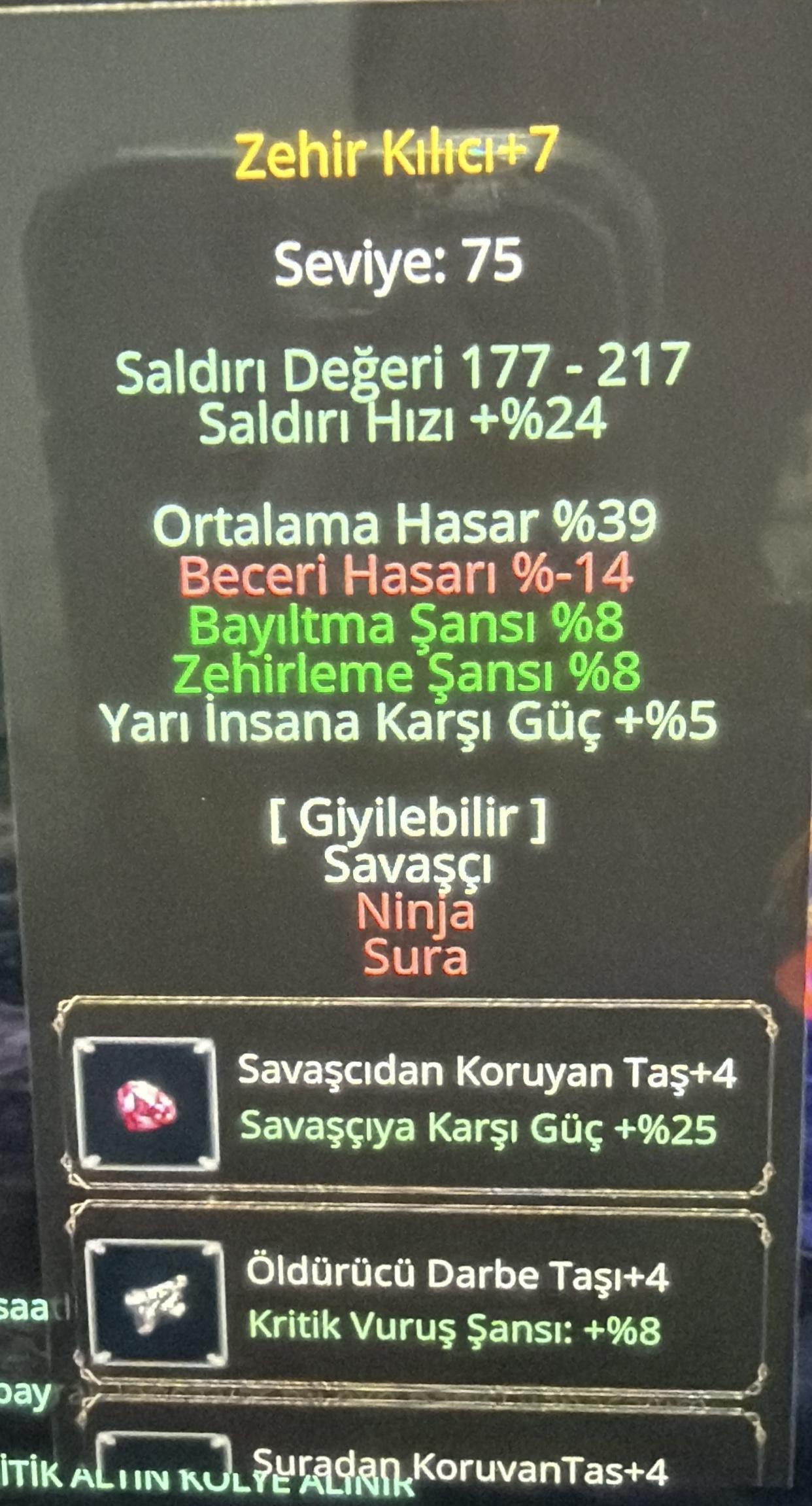 +7 zehir kılıcı
