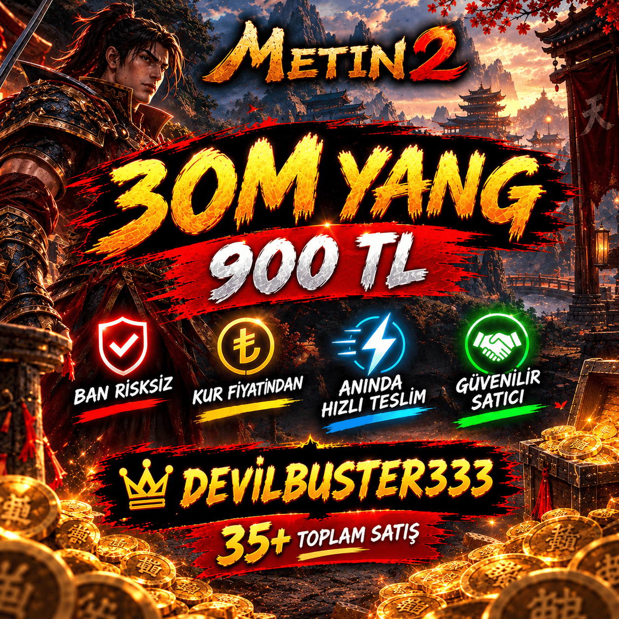 30M KUR FİYATINDAN BAN RİSKSİZ (ANINDA TESLİMAT)