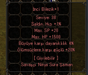 20 ÖLÜMSÜZ / 1.5K HP BİLEZİK