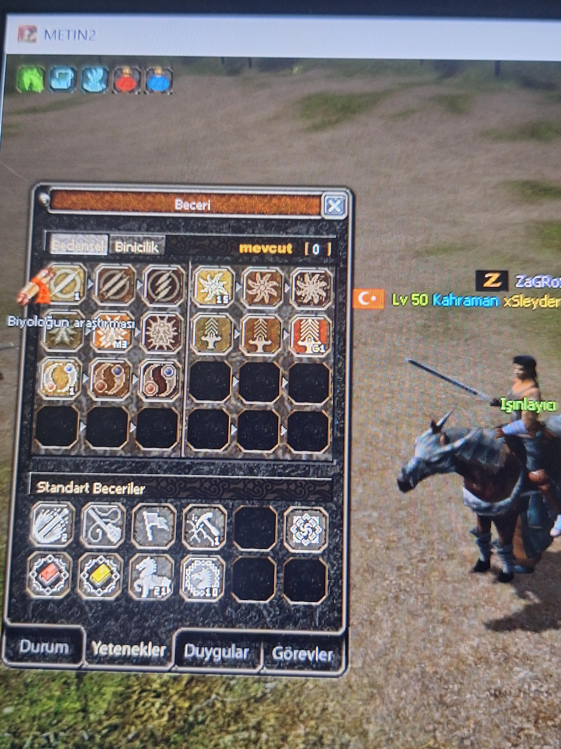50 lvl Hava g at 21 şekerli Hesap boş
