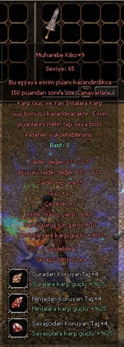 +9 MUHAREBE KILICI