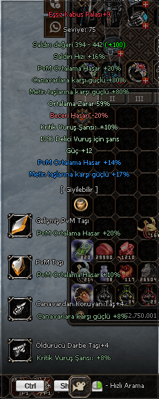 EŞSİZ KABUS PALASI 30PVM TAŞLA BİRLİKTE SATILIK!!!