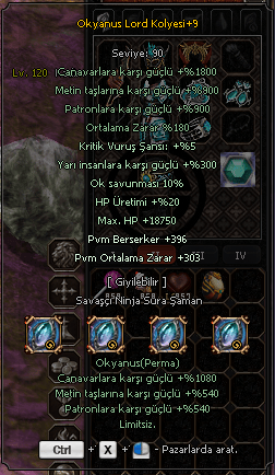 +9 OKYANUS LORD KOLYESİ