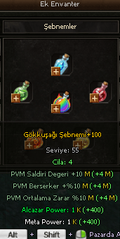 Full +100 Dönüşen Ek Envanter İtemleri