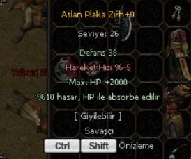 DAHA ELİT ZIRH YOK