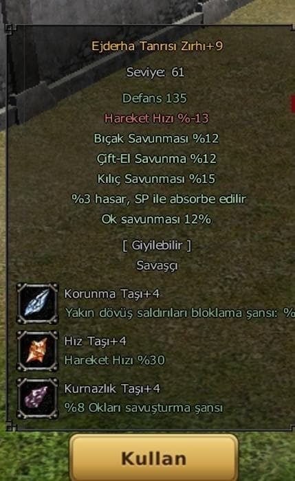 +9 ET Zırhı 15 Kılıç 12 Çiftel 12 Bıçak 12 Ok / Tek Fiyat