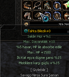 73 Lv - Büyülü Silah (Keskinlik) - 4G - Bio Zelkova - İtemli