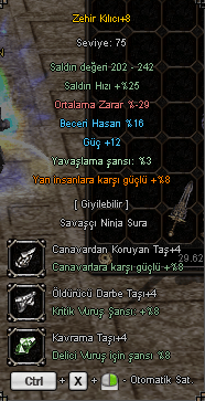 ELİT ZEHİR KILICI TEKLİF SATILIR