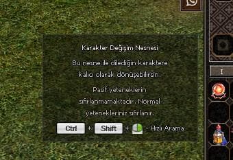 KARAKTER DEĞİŞİM NESNESİ