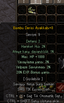 1K HP 20 EXP BAMBU DERİSİ 200TL KELEPİR