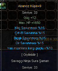 +9 ABANOZ KÜPE 5-5 EFSUN ANINDA TESLİM