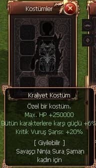 KRALİYET KOSTUM / ERKEĞE TAKAS OLUR