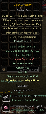 +9 24 bec 10 güç 12 canlılık dolunay 4 taşlı