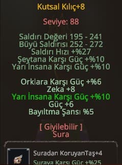 +8 KUTSAL KILIÇ ÇİFT YARI UCUZ