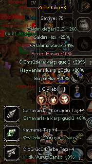 +8 ZEHİR KILICI -- 34 ORT 20 ÖLÜMSÜZ