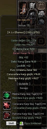 +9 KİN KILICI SATILIR 58 ORT 12 GÜÇ 12 ÇEVİKLİK 10 DELİCİ - 5 PVM 17 METİN - METİN CANAVAR BOSS TAŞLI