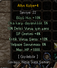 ELİT ALTIN KOLYE !! 10 KRİTİK 10 DELİCİ 1000 HP!! KAÇIRMA!