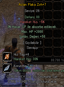 ELİT ASLAN PLAKA !! 2000 HP 50 STR !! 3 EFSUN !! +4 TAŞLI !!