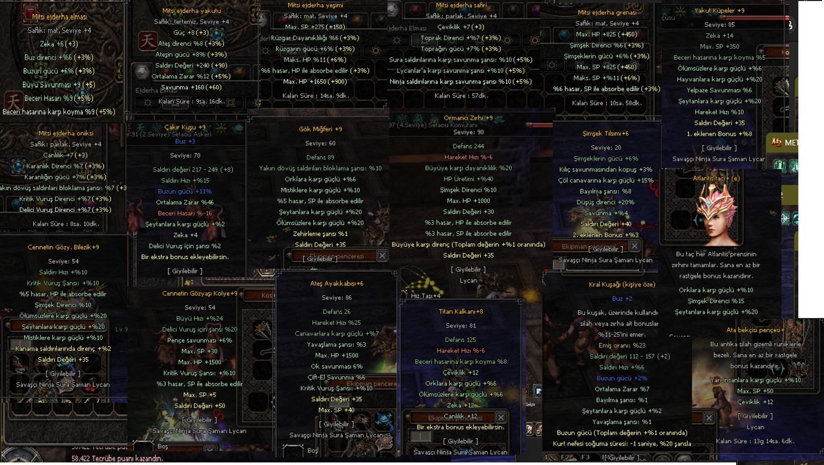 91 lw Lykan 102 Lw Nija + ayrı hesap 100 lw Şaman