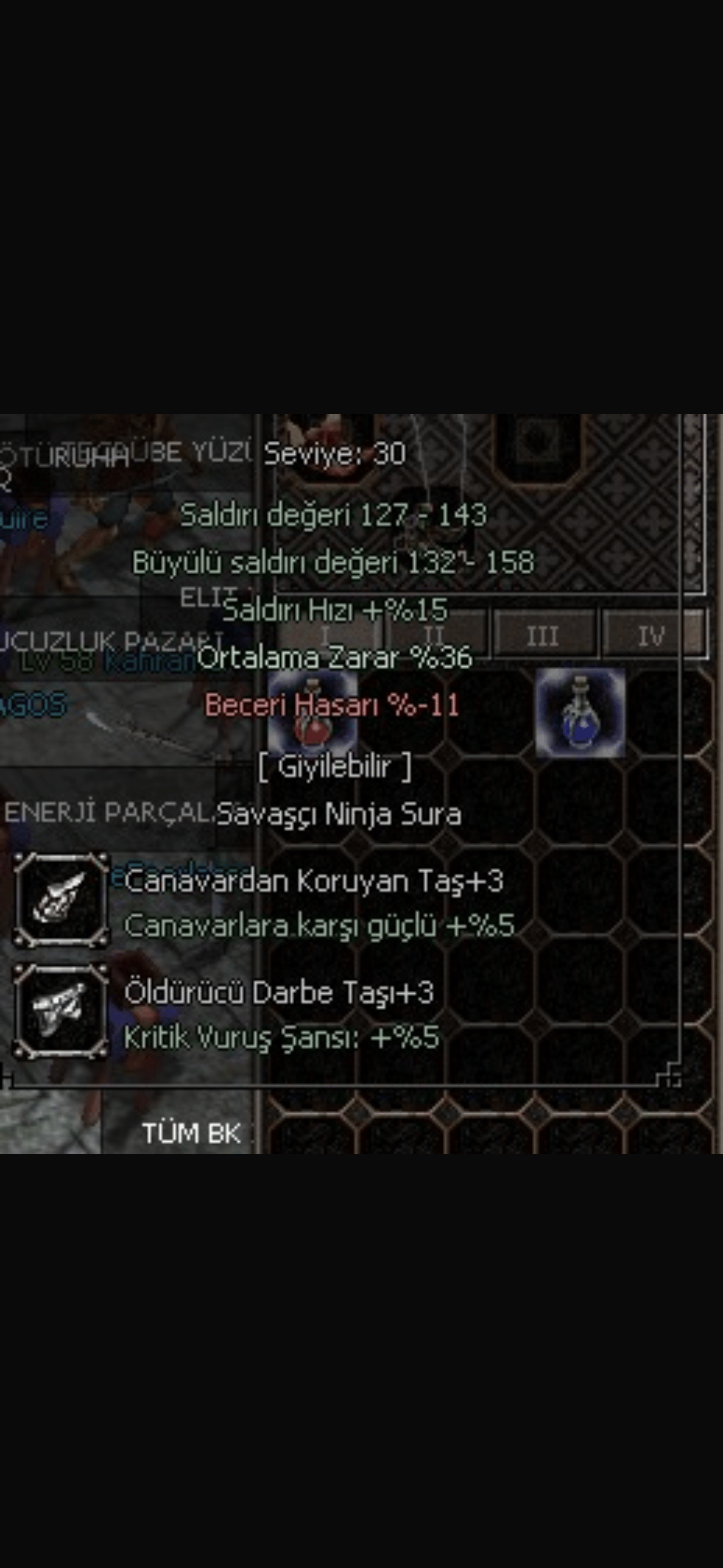 60 LVL BÜYÜLÜ SURA keskınlık zırh G1 dehşet m9