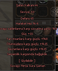 5 TE 5 KATALIK ŞAHİN KALKANI +6