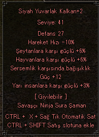 SERSEM  12GÜÇ  3YARI SİYAH YUVARLAK KALKAN