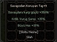 +9 SAVAŞÇIDAN KORUYAN SİLAH TAŞI AKTİFİM