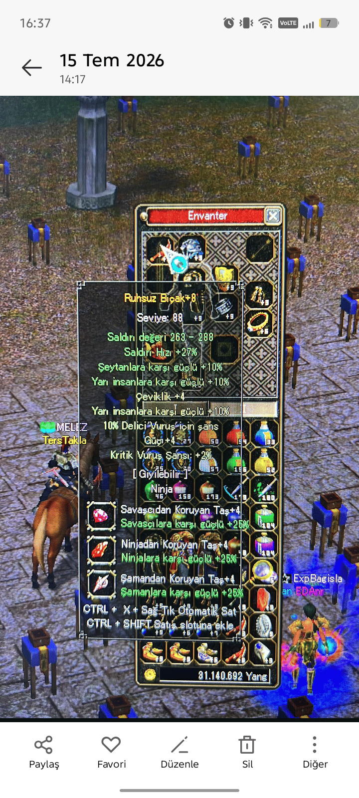 +3 RUHSUZ 10 YARI 10DELİCİ 12 GÜÇ 2 ÇEVİKLİK