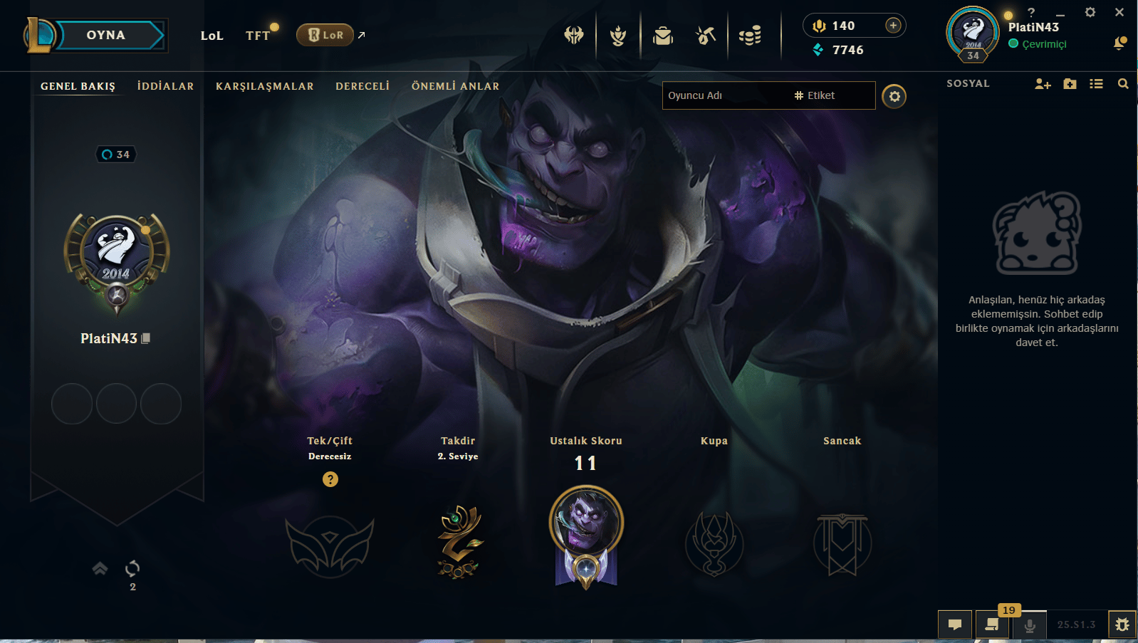 34 lvl Unrunked 2014 hesap açılış