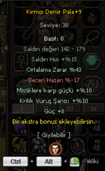+9 KDP (43 Ort - 8 Güç - 10 Kritik) 150 TL