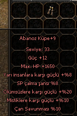 +9 ABANOZ KÜPE 8 YARI-20 ÖLÜMSÜZ