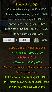 30 lvl 2 adet yüzük SONSUZKUK VE EBEDİYET