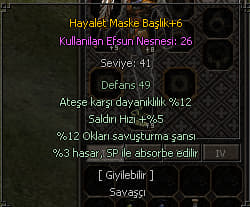 DOYUMLUK HAYALET MASKE BAŞLIK +6