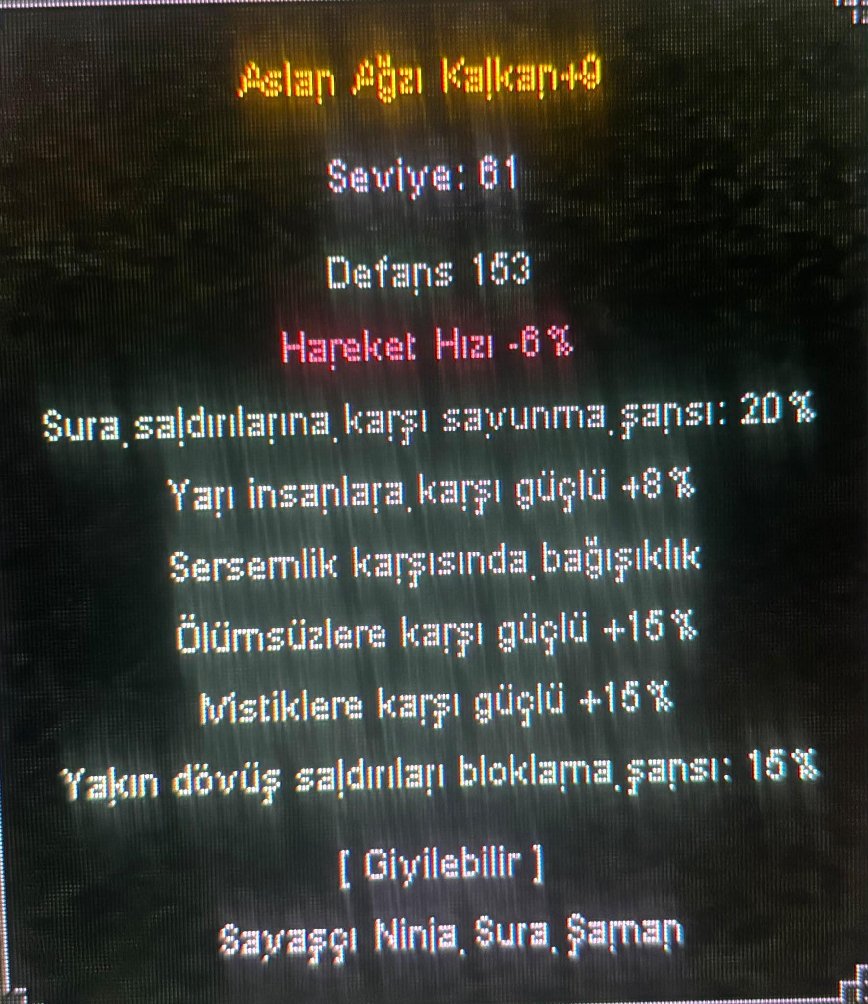 Serverin En Elit Kalkanları ve +9 Cennet Kolye Satılır..